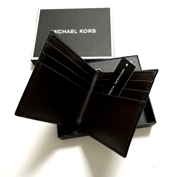 Michael Kors Slim Brown Billfold Wallet Boxed Logo Embossed Bifold NWT 86F2SANF5 - Picture 6 of 7